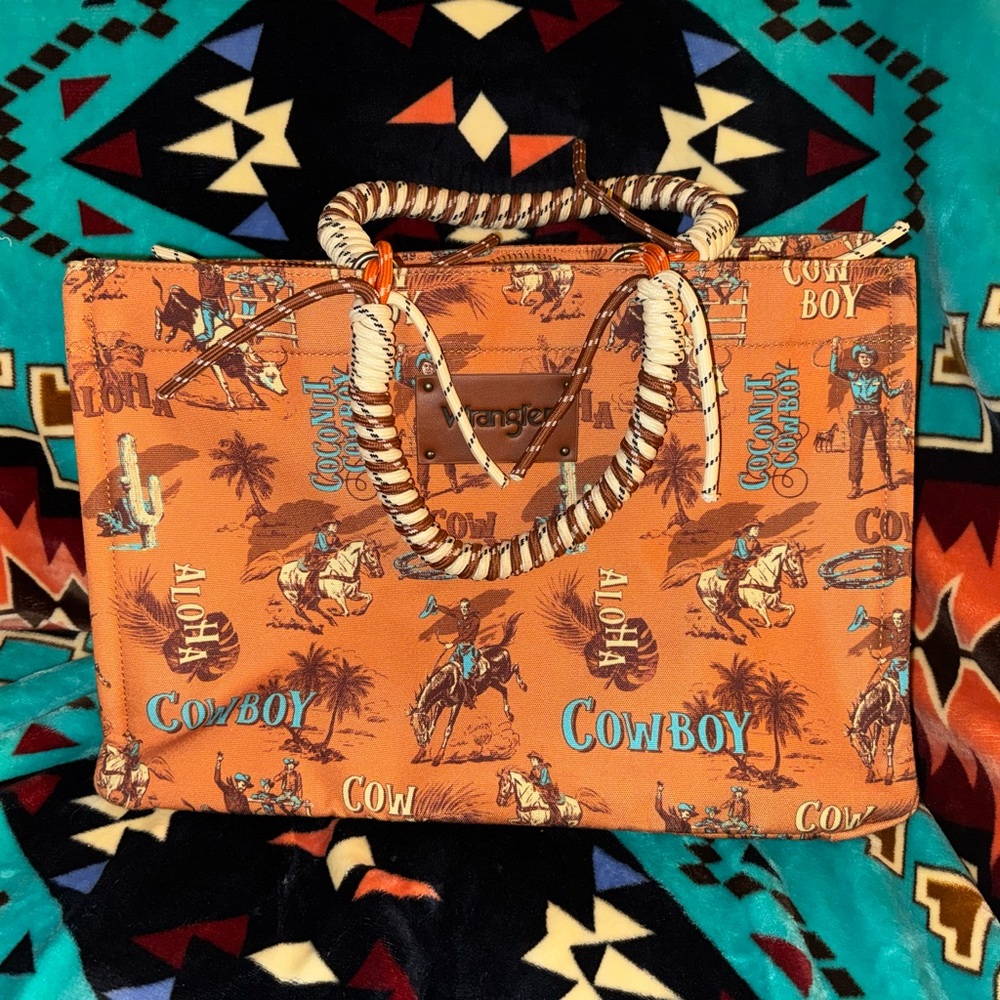 Wrangler Western Orange Tote Bag